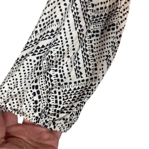 Sanctuary White Multicolor V-Neck Long Sleeve Boho Blouse Women Sz L - Picture 4 of 8